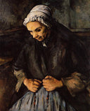 Old Woman with a Rosary by Paul Cezanne — hand-painted portrait oil painting reproduction on canvas