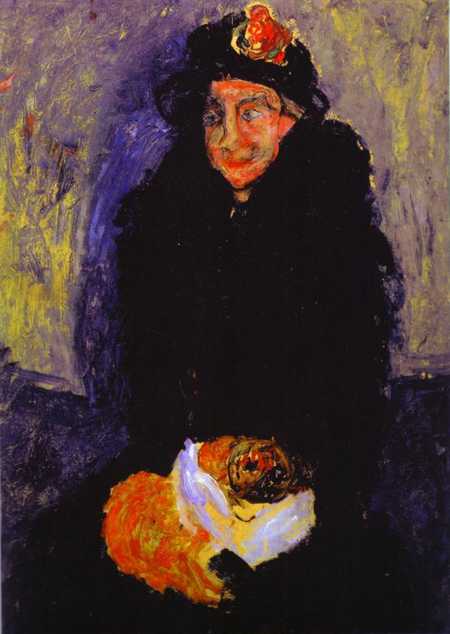 Old Woman with Dog - Chaim Soutine