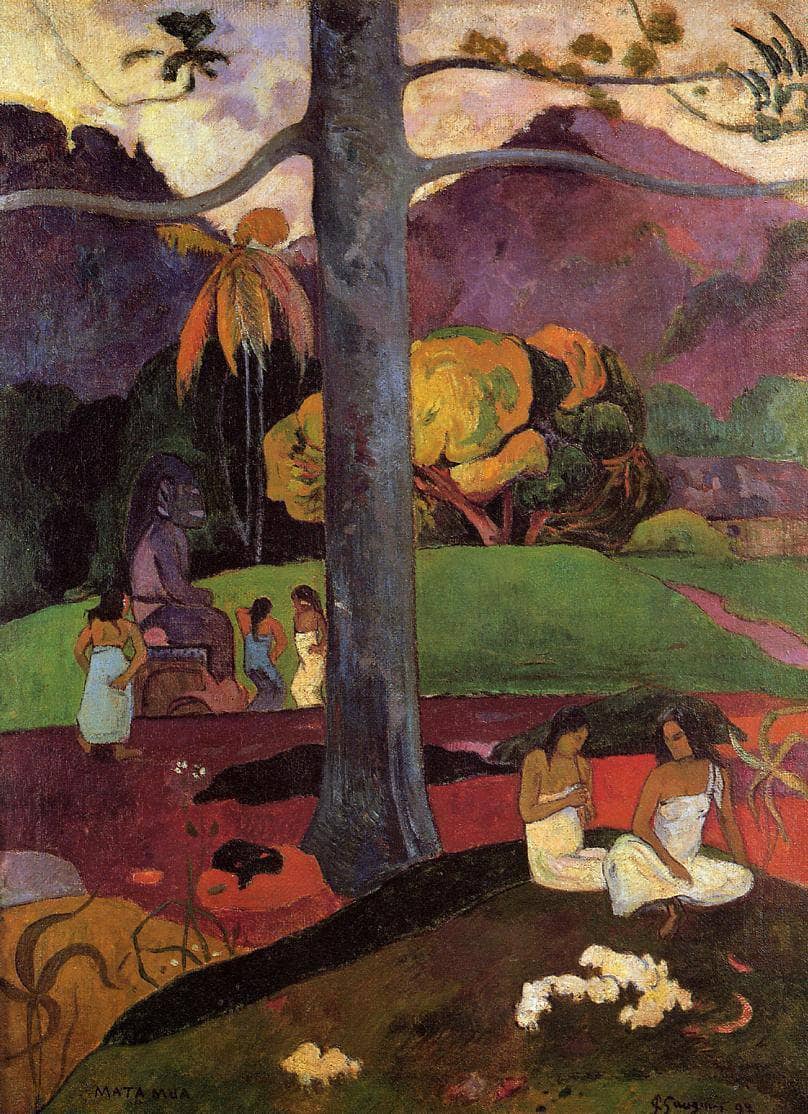 Olden times by Paul Gauguin — hand-painted abstract oil painting reproduction on canvas