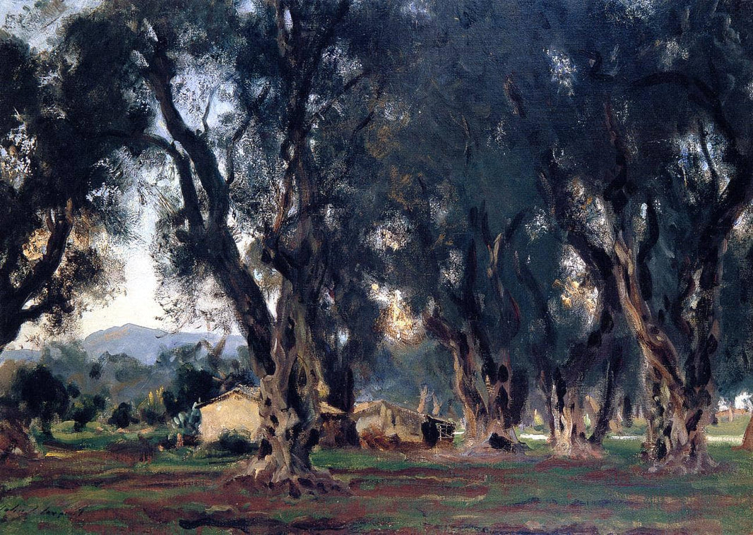 Olive Trees at Corfu by John Singer Sargent — hand-painted architectural oil painting reproduction on canvas