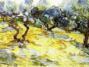 Olive Trees Bright Blue Sky by Vincent van Gogh — hand-painted botanical oil painting reproduction on canvas