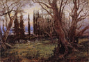 Olivos Y Cipreses by José Garnelo — forest oil painting wall art, Naturalism