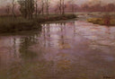 On a French River by Frits Thaulow — hand-painted botanical oil painting reproduction on canvas