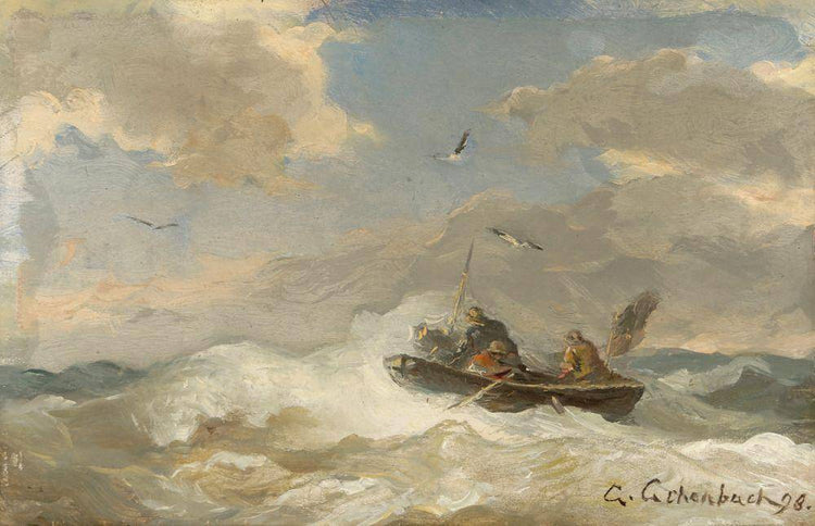 On a stormy sea - Andreas Achenbach