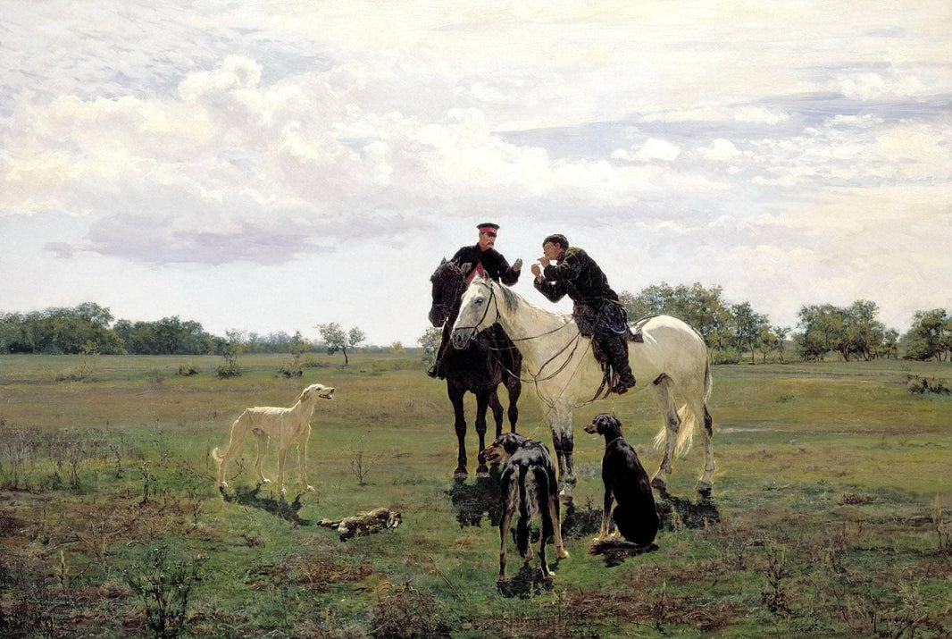 On leave by Nikolai Kuznetsov — hand-painted animal oil painting reproduction on canvas