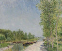 On the Banks of the Loing Canal by Alfred Sisley — hand-painted botanical oil painting reproduction on canvas
