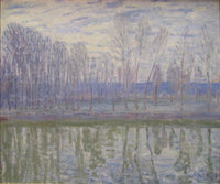 On the Banks of the River Loing by Alfred Sisley — hand-painted botanical oil painting reproduction on canvas