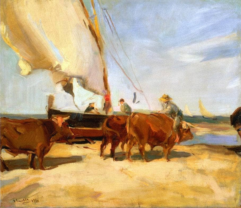 On the Beach at Valencia on gallery wrap