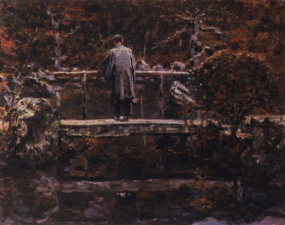 On the Bridge by Vasily Vereshchagin — hand-painted landscape oil painting reproduction on canvas