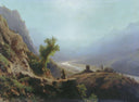 On the Caucasus Mountains by Lev Lagorio — valley oil painting wall art, Romanticism