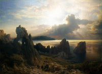 On the coast of Capri by Andreas Achenbach — hand-painted eco oil painting reproduction on canvas