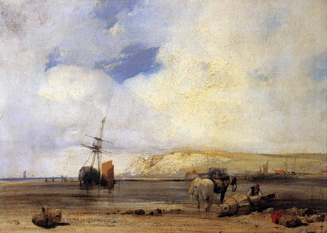 On the Coast of Picardy by Richard Parkes Bonington — hand-painted landscape oil painting reproduction on canvas