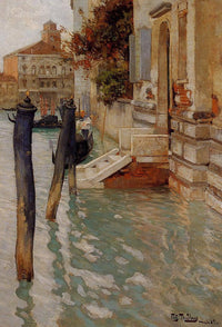 On the Grand Canal, Venice by Frits Thaulow — hand-painted architectural oil painting reproduction on canvas