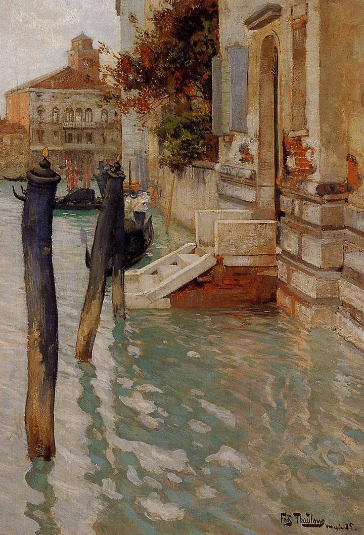On the Grand Canal, Venice by Frits Thaulow — hand-painted architectural oil painting reproduction on canvas