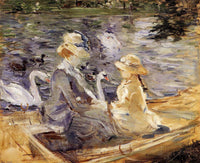 On the Lake in the Bois de Boulogne by Berthe Morisot — hand-painted botanical oil painting reproduction on canvas