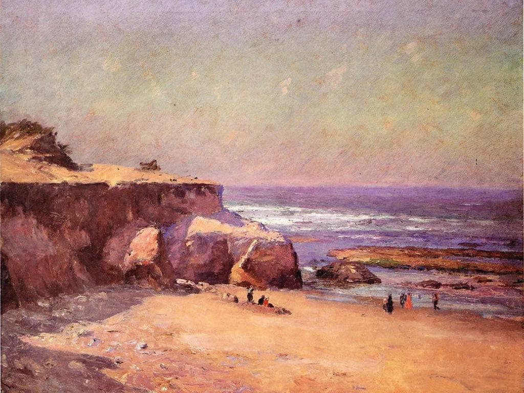 On the Oregon Coast by T. C. Steele — hand-painted landscape oil painting reproduction on canvas