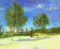 On the Outskirts of Paris by Vincent van Gogh — hand-painted botanical oil painting reproduction on canvas