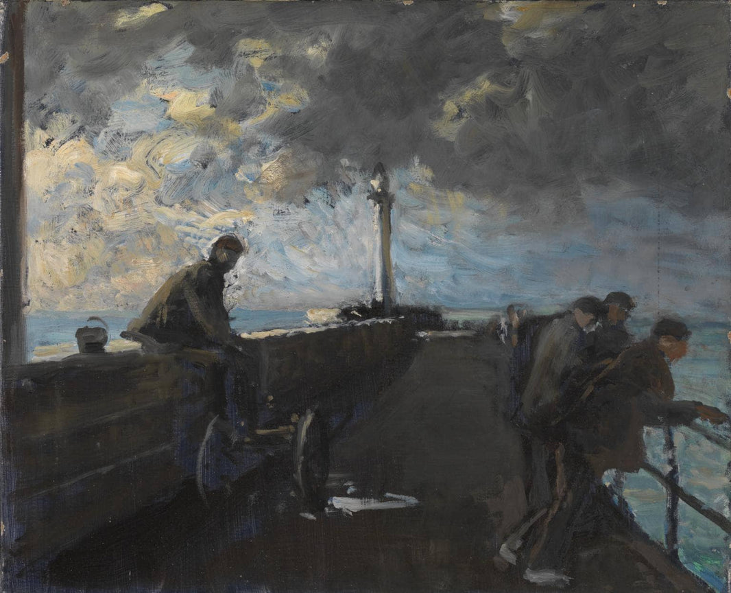 On the Pier at Dieppe by Jacques-Émile Blanche — hand-painted animal oil painting reproduction on canvas