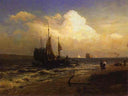 On the River. Windy Day by Fyodor Vasilyev — ships oil painting wall art, Realism
