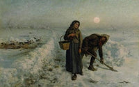 On the Road in Winter, Artois by Jules Breton — hand-painted animal oil painting reproduction on canvas