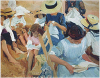 On the sands at Zarauz beach by Joaquín Sorolla — hand-painted portrait oil painting reproduction on canvas