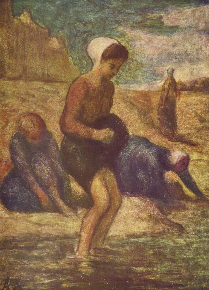 On the Shore by Honore Daumier — hand-painted portrait oil painting reproduction on canvas