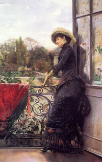On The Terrace by Julius LeBlanc Stewart — hand-painted architectural oil painting reproduction on canvas