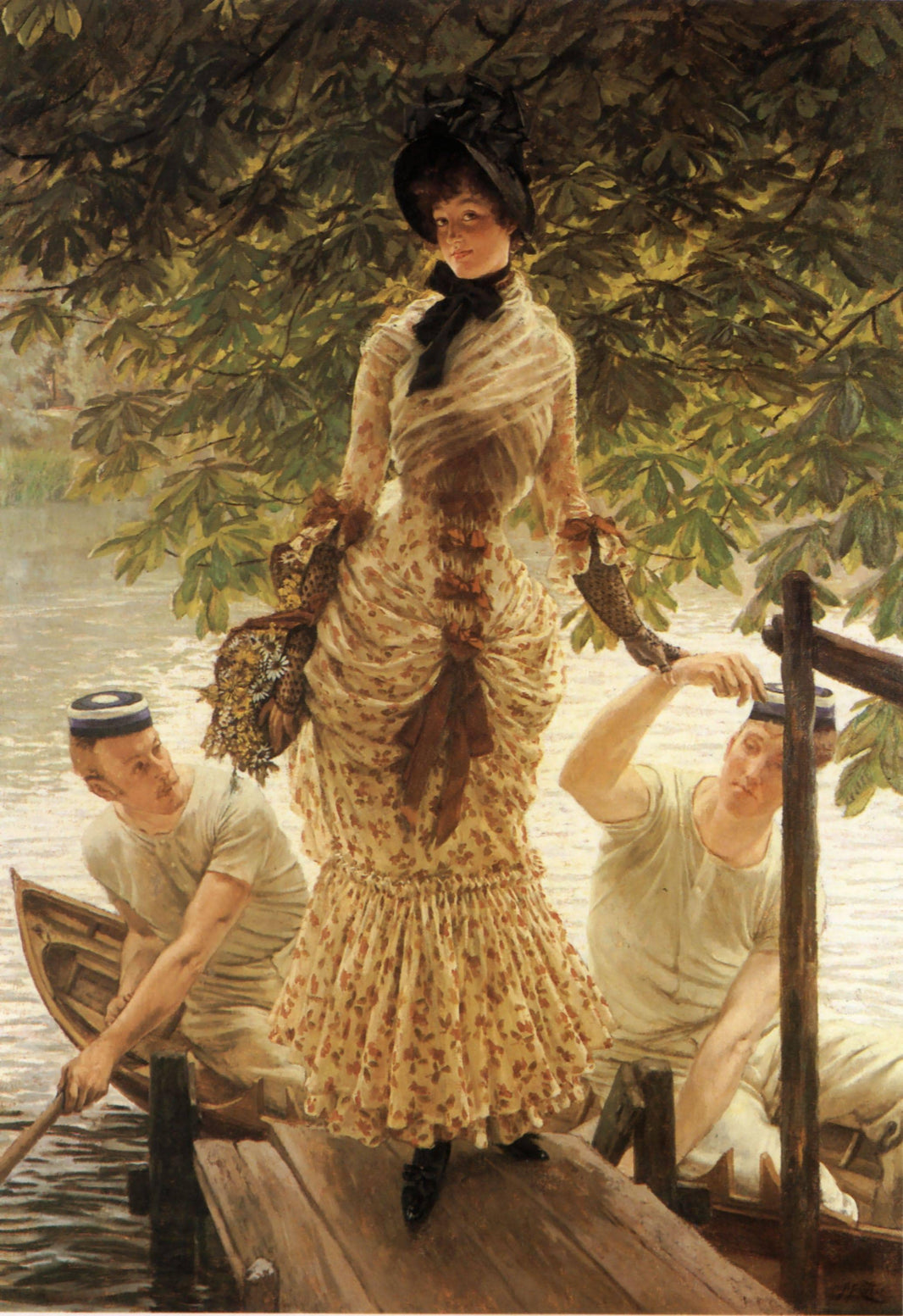 On the Thames by James Tissot — hand-painted portrait oil painting reproduction on canvas