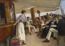 On the Yacht âNamounaâ, Venice by Julius LeBlanc Stewart — ships oil painting wall art, Realism