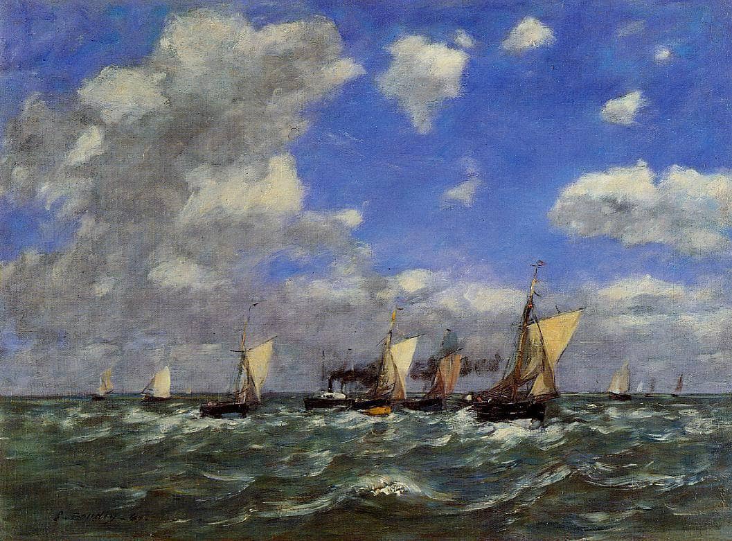Open Sea by Eugene Boudin — hand-painted landscape oil painting reproduction on canvas