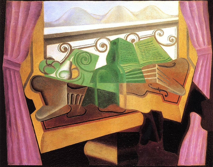 Open Window with Hills by Juan Gris — hand-painted abstract oil painting reproduction on canvas