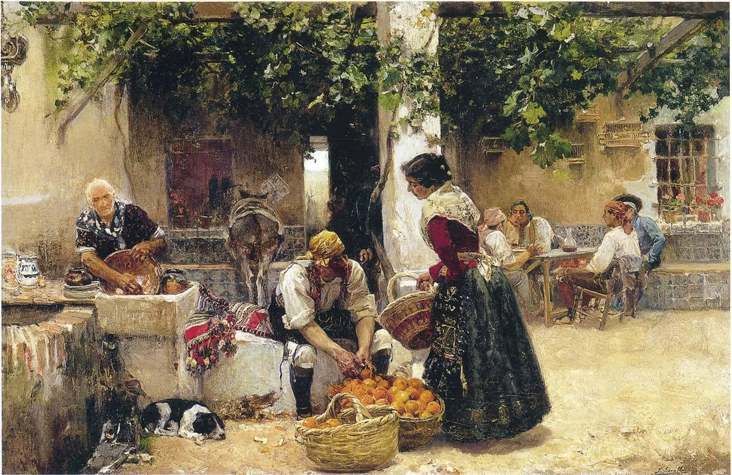 Orange seller by Joaquín Sorolla — hand-painted cultural oil painting reproduction on canvas