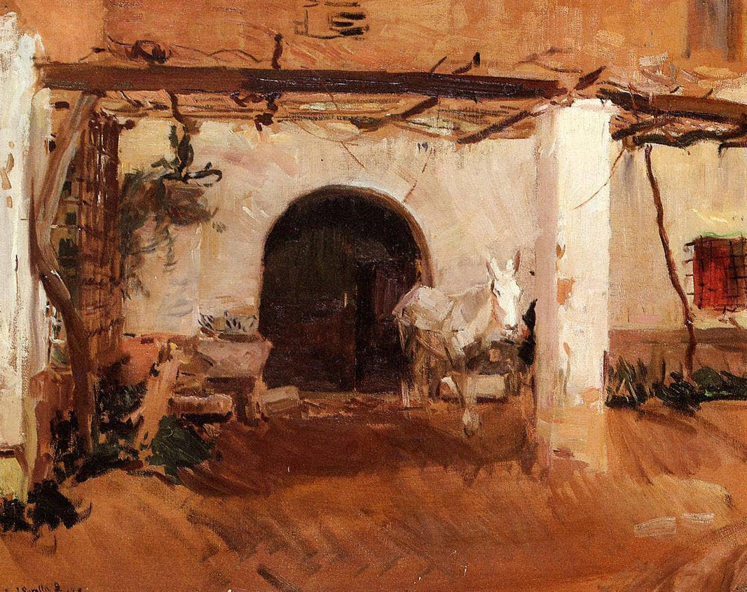 Orchard House, Valencia (study) by Joaquín Sorolla — hand-painted architectural oil painting reproduction on canvas