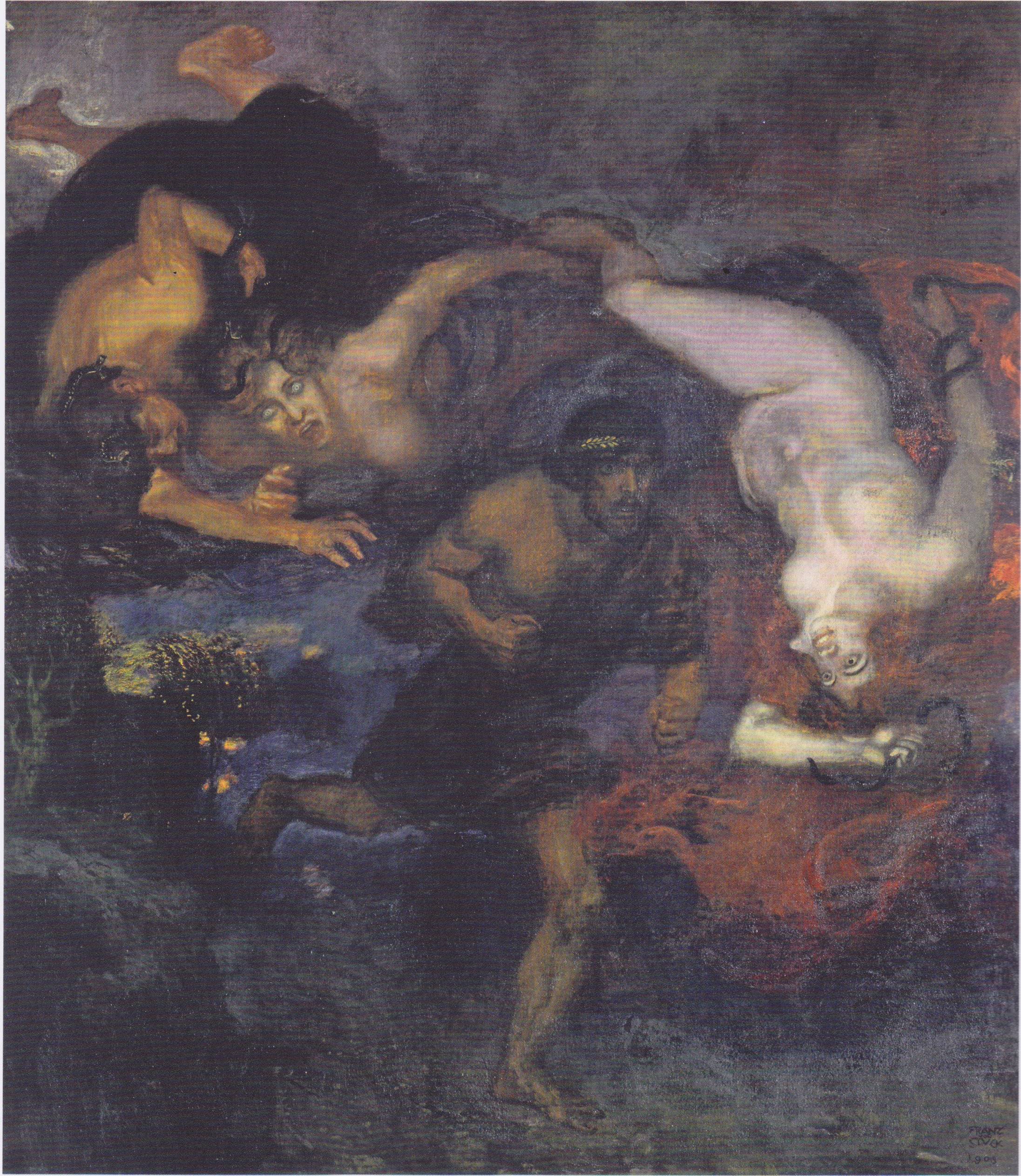 Orestes and the Erinyes - Franz Stuck