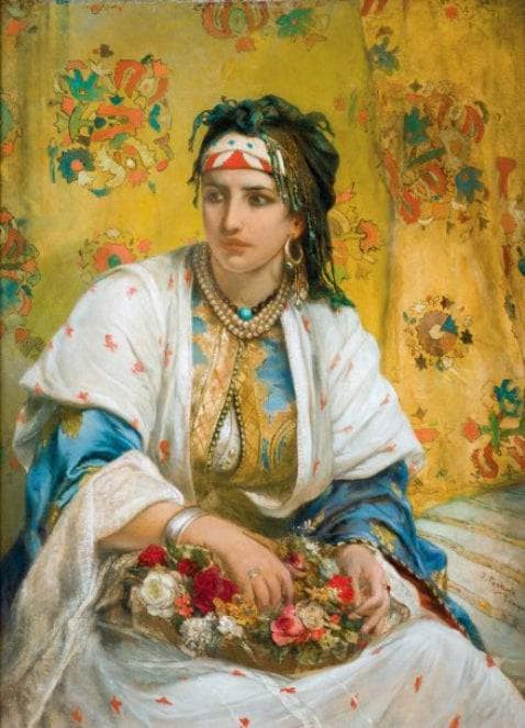 Oriental Beauty with Flowers