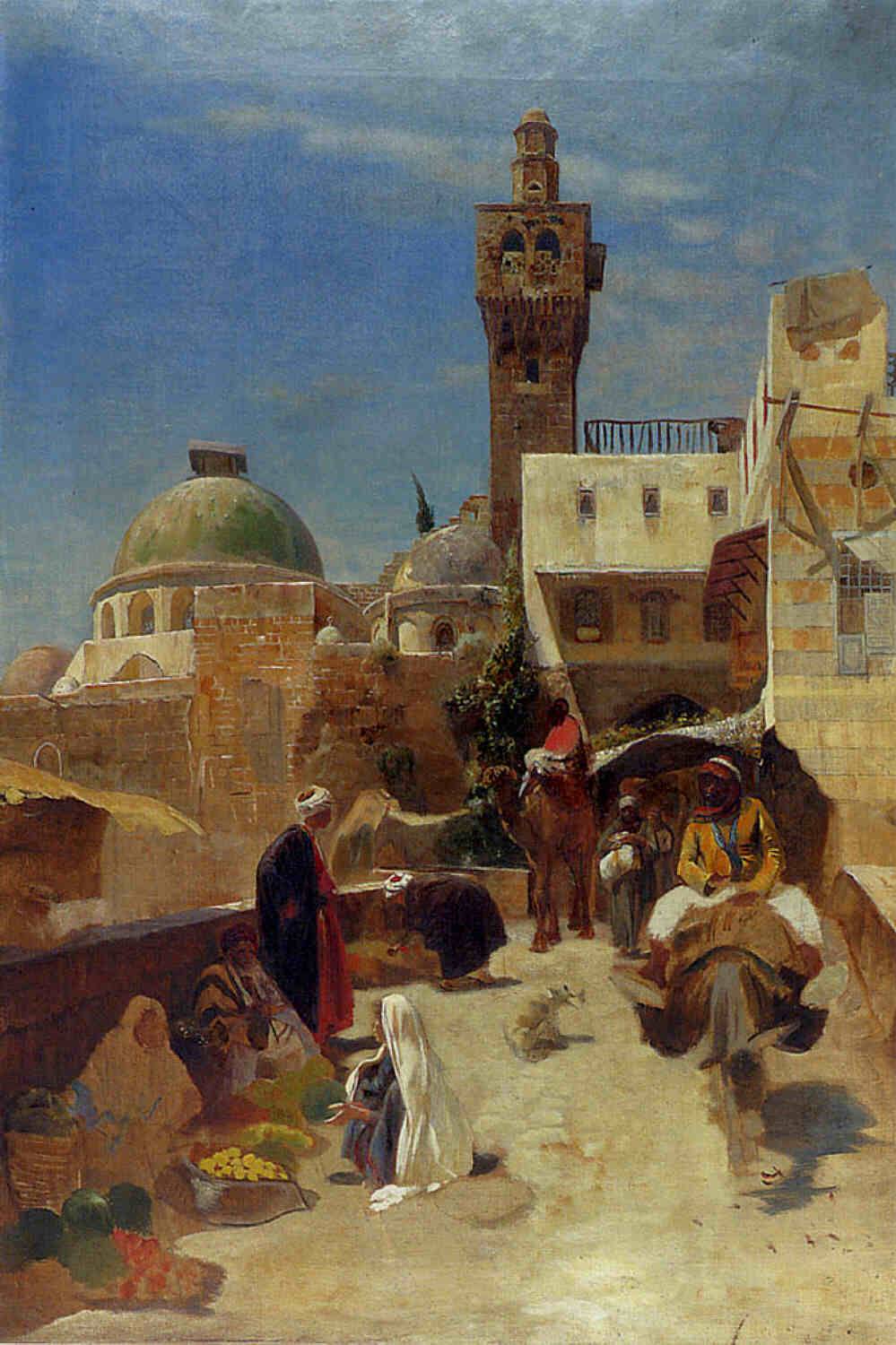 Oriental Street Scene - Gustav Bauernfeind