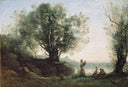 Orpheus Lamenting Eurydice by Camille Corot — hand-painted botanical oil painting reproduction on canvas