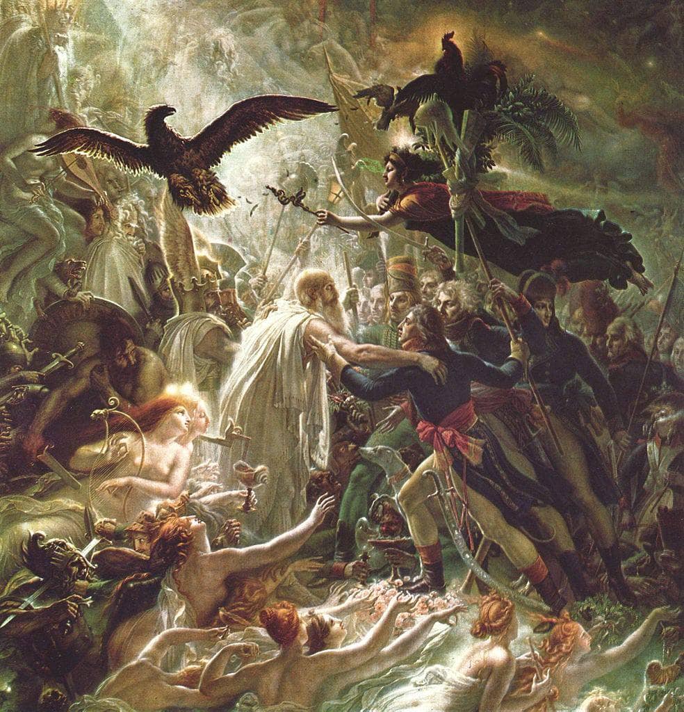 Ossian receiving the Ghosts of the French Heroes by Anne-Louis Girodet — hand-painted cultural oil painting reproduction on canvas