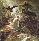 Ossian receiving the Ghosts of the French Heroes by Anne-Louis Girodet — fantasy oil painting wall art, Romanticism