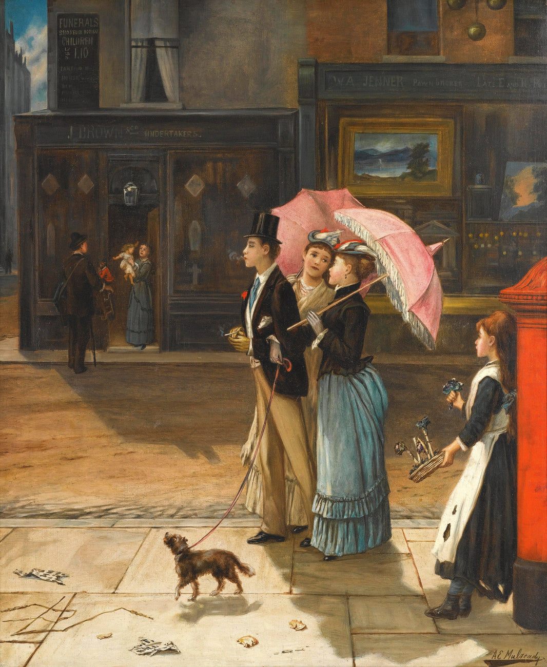 Our Good Natured Cousin by Augustus Edwin Mulready — hand-painted architectural oil painting reproduction on canvas