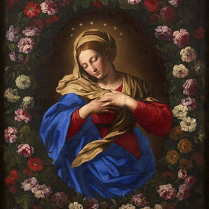 Our Lady in a garland of roses