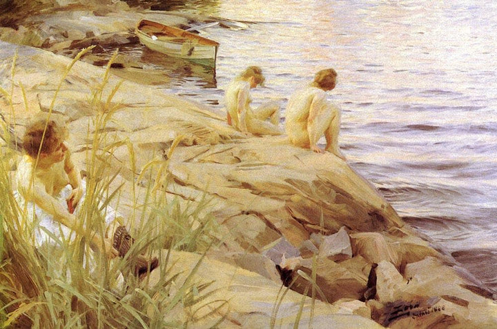 Out by Anders Zorn — hand-painted landscape oil painting reproduction on canvas
