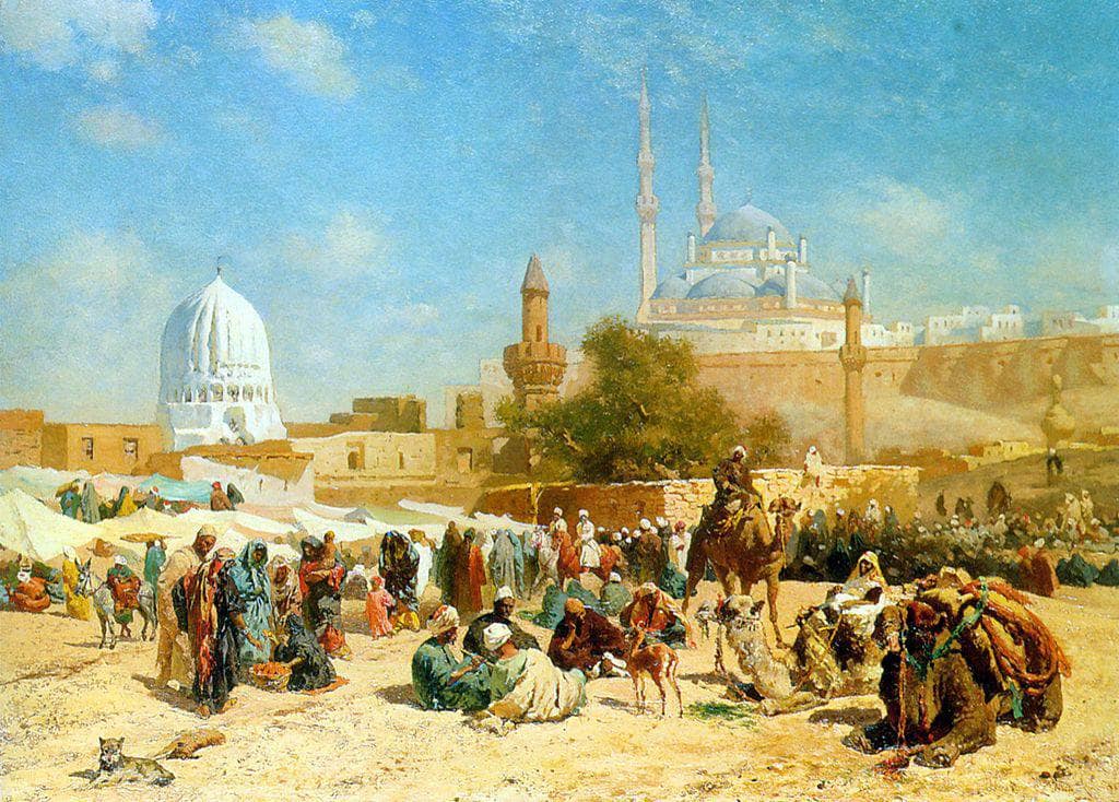 Outside Cairo by Cesare Biseo — hand-painted cultural oil painting reproduction on canvas