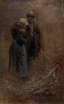Over the Tomb by Laszlo Mednyanszky — religious oil painting wall art, Romanticism