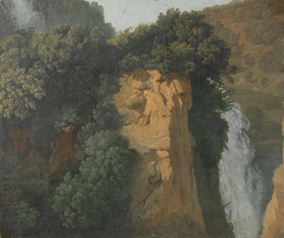 Overgrown Cliffs with a Waterfall in Italy (Tivoli) by Hendrik Voogd — oil painting reproduction