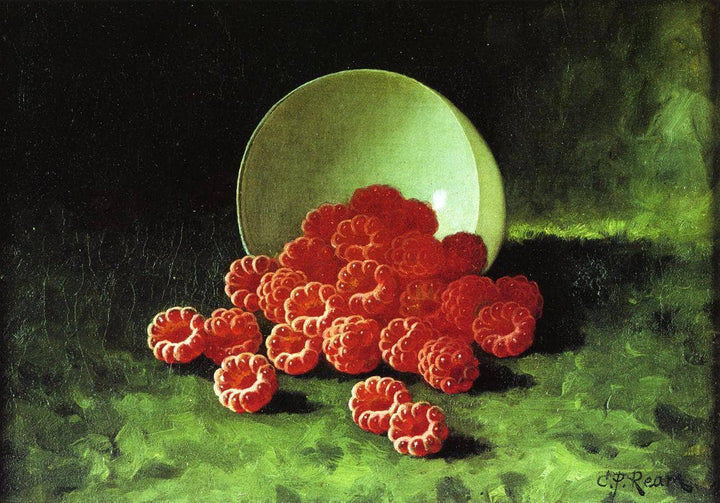 Overturned Cup of Raspberries by Cadurcis Plantagenet Ream — hand-painted photography oil painting reproduction on canvas