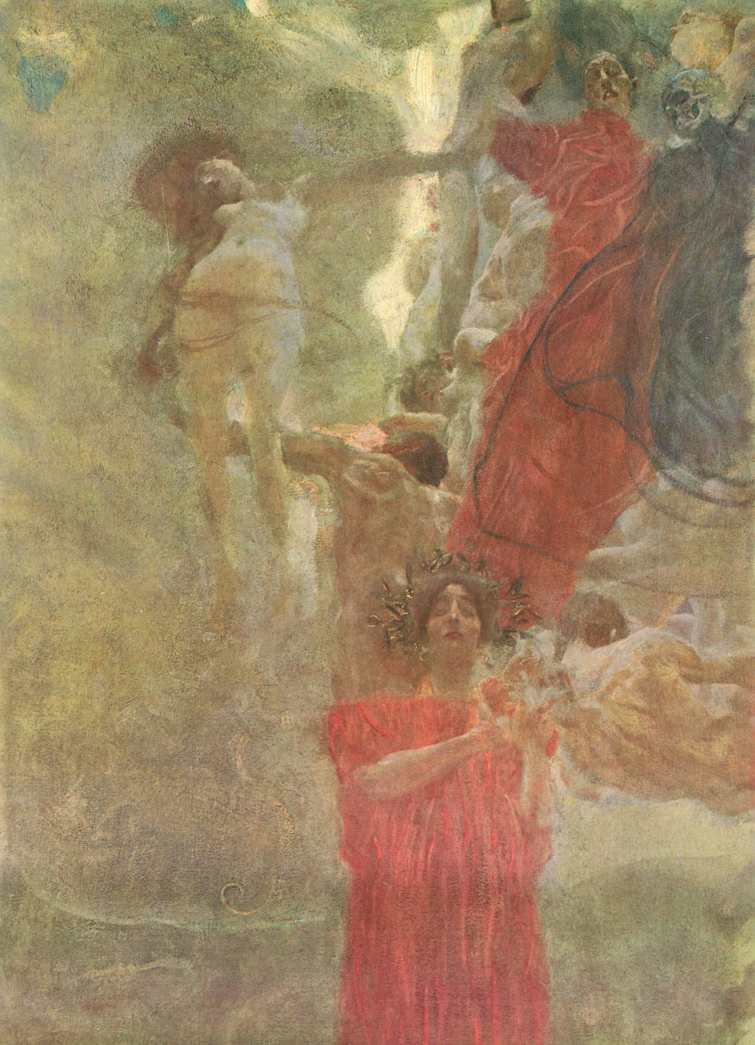 Painted composition design to medicine by Gustav Klimt — hand-painted cultural oil painting reproduction on canvas