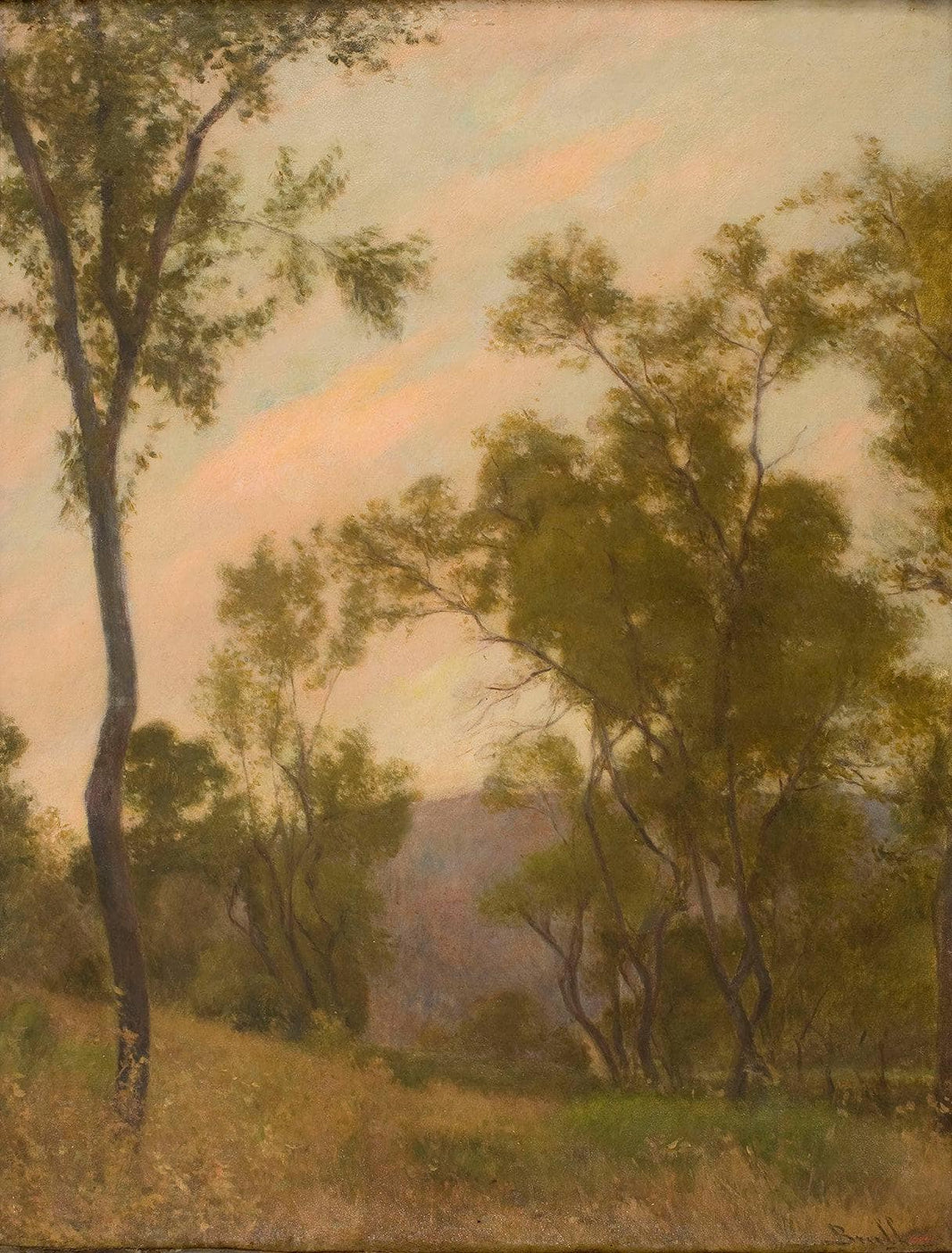 Landscape by Joan Brull — hand-painted botanical oil painting reproduction on canvas
