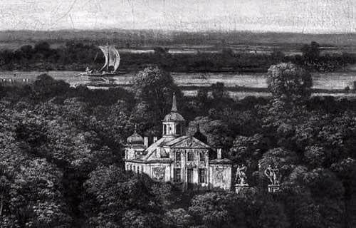 Palace on the Water in Warsaw by Bernardo Bellotto — hand-painted landscape oil painting reproduction on canvas