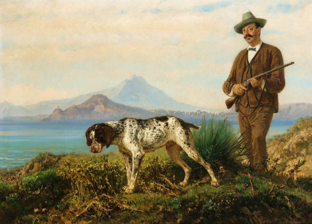 The stop at the Bolsena lake by Filippo Palizzi — hand-painted animal oil painting reproduction on canvas